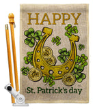 Lucky Shamrocks - St Patrick Spring Vertical Impressions Decorative Flags HG102062 Made In USA