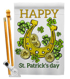 Lucky Shamrocks - St Patrick Spring Vertical Impressions Decorative Flags HG102062 Made In USA