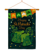 St. Pat Cheers - St Patrick Spring Vertical Impressions Decorative Flags HG120039 Made In USA