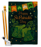 St. Pat Cheers - St Patrick Spring Vertical Impressions Decorative Flags HG120039 Made In USA