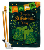 St. Pat Cheers - St Patrick Spring Vertical Impressions Decorative Flags HG120039 Made In USA