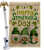 St Patty Trop Gnome - St Patrick Spring Vertical Impressions Decorative Flags HG120051 Made In USA