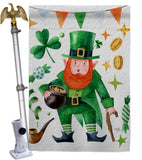 Leprechaun Gold - St Patrick Spring Vertical Impressions Decorative Flags HG120094 Made In USA