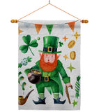 Leprechaun Gold - St Patrick Spring Vertical Impressions Decorative Flags HG120094 Made In USA