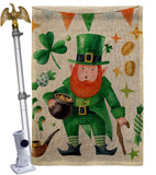 Leprechaun Gold - St Patrick Spring Vertical Impressions Decorative Flags HG120094 Made In USA