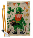 Leprechaun Gold - St Patrick Spring Vertical Impressions Decorative Flags HG120094 Made In USA