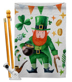 Leprechaun Gold - St Patrick Spring Vertical Impressions Decorative Flags HG120094 Made In USA