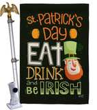 Be Irish - St Patrick Spring Vertical Impressions Decorative Flags HG137315 Made In USA