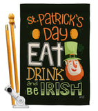 Be Irish - St Patrick Spring Vertical Impressions Decorative Flags HG137315 Made In USA