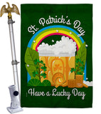 St. Pat Lucky Day - St Patrick Spring Vertical Impressions Decorative Flags HG190043 Made In USA