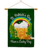 St. Pat Lucky Day - St Patrick Spring Vertical Impressions Decorative Flags HG190043 Made In USA