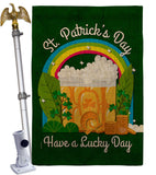 St. Pat Lucky Day - St Patrick Spring Vertical Impressions Decorative Flags HG190043 Made In USA