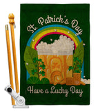 St. Pat Lucky Day - St Patrick Spring Vertical Impressions Decorative Flags HG190043 Made In USA