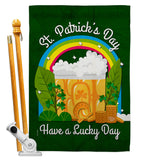 St. Pat Lucky Day - St Patrick Spring Vertical Impressions Decorative Flags HG190043 Made In USA