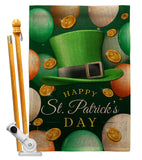 Lucky Hat - St Patrick Spring Vertical Impressions Decorative Flags HG190052 Made In USA