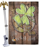 St. Pat's The Lucky Day - St Patrick Spring Vertical Impressions Decorative Flags HG192017 Made In USA