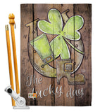 St. Pat's The Lucky Day - St Patrick Spring Vertical Impressions Decorative Flags HG192017 Made In USA