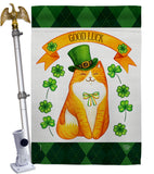 Patty Kitty - St Patrick Spring Vertical Impressions Decorative Flags HG192303 Made In USA