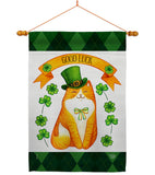 Patty Kitty - St Patrick Spring Vertical Impressions Decorative Flags HG192303 Made In USA