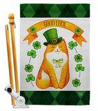 Patty Kitty - St Patrick Spring Vertical Impressions Decorative Flags HG192303 Made In USA