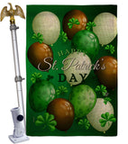 St. Pat's Balloons - St Patrick Spring Vertical Impressions Decorative Flags HG192416 Made In USA