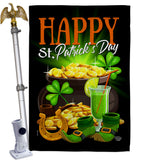 Happy Saint Patrick Day - St Patrick Spring Vertical Impressions Decorative Flags HG192433 Made In USA