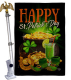 Happy Saint Patrick Day - St Patrick Spring Vertical Impressions Decorative Flags HG192433 Made In USA