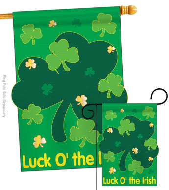 Luck O' the Irish - St Patrick Spring Vertical Applique Decorative Flags HG102022