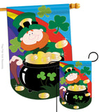 Lucky Irish - St Patrick Spring Vertical Applique Decorative Flags HG102023