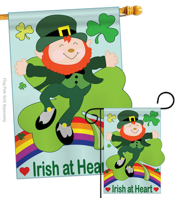 Irish At Heart Garden - St Patrick Spring Vertical Applique Decorative Flags HG102024