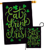 Eat Drink Irish - St Patrick Spring Vertical Impressions Decorative Flags HG102060 Made In USA