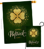 Gold Shamrock - St Patrick Spring Vertical Impressions Decorative Flags HG102061 Made In USA