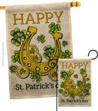 Lucky Shamrocks - St Patrick Spring Vertical Impressions Decorative Flags HG102062 Made In USA