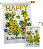 Lucky Shamrocks - St Patrick Spring Vertical Impressions Decorative Flags HG102062 Made In USA