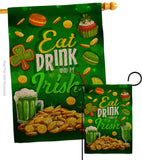 Eat Drink Be Irish - St Patrick Spring Vertical Impressions Decorative Flags HG102064 Made In USA