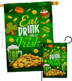 Eat Drink Be Irish - St Patrick Spring Vertical Impressions Decorative Flags HG102064 Made In USA