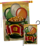 Rainbow Gold Pot - St Patrick Spring Vertical Impressions Decorative Flags HG120297 Made In USA