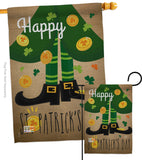 Happy St Patrick's Day Leprechaun Shoe - St Patrick Spring Vertical Impressions Decorative Flags HG192023 Made In USA