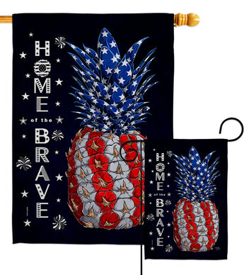 Patriotic Pineapple - Patriotic Americana Vertical Impressions Decorative Flags HG120240 Made In USA