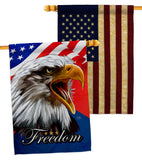 Our Freedom - Patriotic Americana Vertical Impressions Decorative Flags HG120252 Made In USA