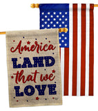 Land We Love - Patriotic Americana Vertical Impressions Decorative Flags HG190150 Made In USA