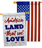 Land We Love - Patriotic Americana Vertical Impressions Decorative Flags HG190150 Made In USA