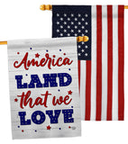 Land We Love - Patriotic Americana Vertical Impressions Decorative Flags HG190150 Made In USA