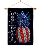 Patriotic Pineapple - Patriotic Americana Vertical Impressions Decorative Flags HG120240 Made In USA