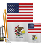 US Illinois - States Americana Vertical Impressions Decorative Flags HG140764 Made In USA