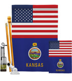 US Kansas - States Americana Vertical Impressions Decorative Flags HG140767 Made In USA