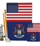 US Michigan - States Americana Vertical Impressions Decorative Flags HG140773 Made In USA