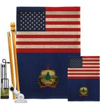 US Vermont - States Americana Vertical Impressions Decorative Flags HG140808 Made In USA