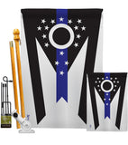 Ohio Think Blue Line - States Americana Vertical Impressions Decorative Flags HG140887 Made In USA