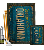 Oklahoma Vintage - States Americana Vertical Impressions Decorative Flags HG140981 Made In USA